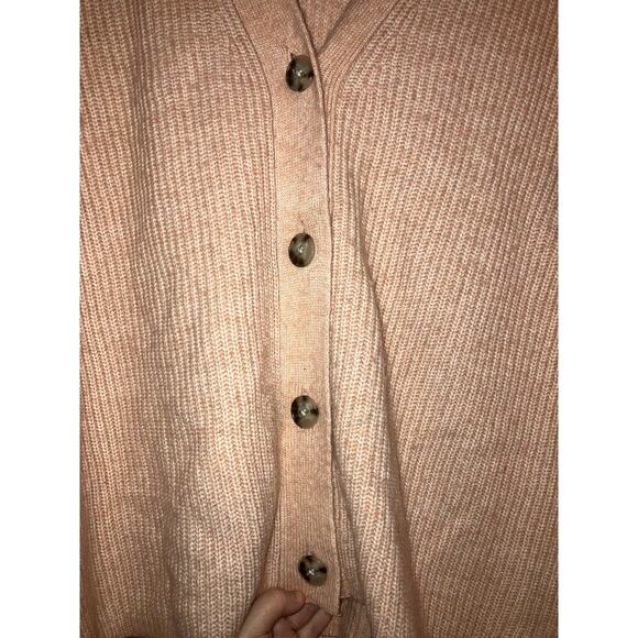 Loft peach colored button-front cardigan sweater size medium - Picture 3 of 7